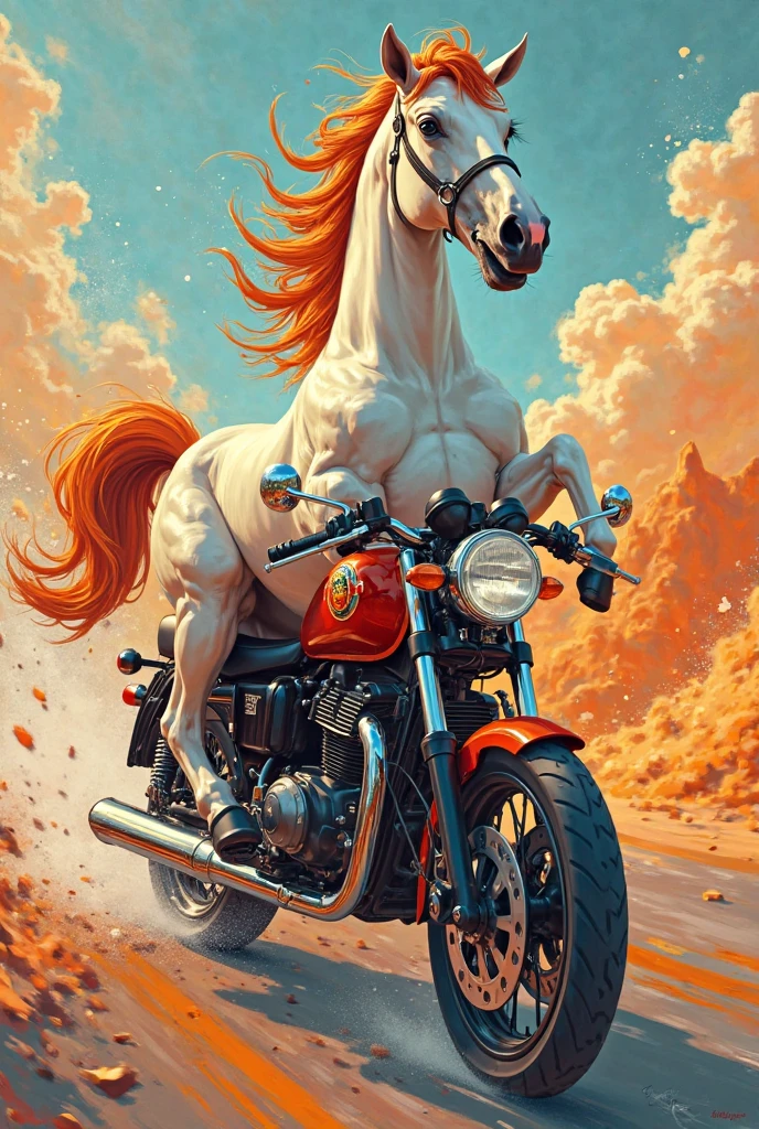 he is a ridding a pastel blue harley davidson motorcycle wide open legs, in the backgroound, pastel color dalle fantacy composition 1 ginger man ridding a blue light pastel harley motorcycle in a dalle scene by Aaron Horkey and Jeremy Mann, masterpiece, best quality, Photorealistic, ultra-high resolution, photographic light, illustration by MSchiffer, fairytale, Hyper detailed A mixture of photography and painting, simetryc Composition, Perfect Divine Proportione, 8k resolution fullbody image,(( view from front)) full body, oil painting A young man, white skin, ginger, barbed, hairy body, thin face, straight nose, thin lips, square chin, large light blue eyes, short red wavy hair, in roberto ferri style, aesthetic slim athletic body, ginger realistic skin, gorgeous, detailed tonned muscles, barefoot, perfect anatomy, muscled fitness body, Young man, perfect anatomy, , energetic splendid, Barefoot, naked, small flacid penis, slim and detailed muscles, shirtless, pantless, fullbody, wearing white lace breeches briets , bulge, sandals, the composition of shadows and lights give an atmosphere of spaciousness,