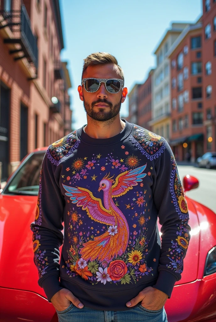 Gay man with undies with parrot element
