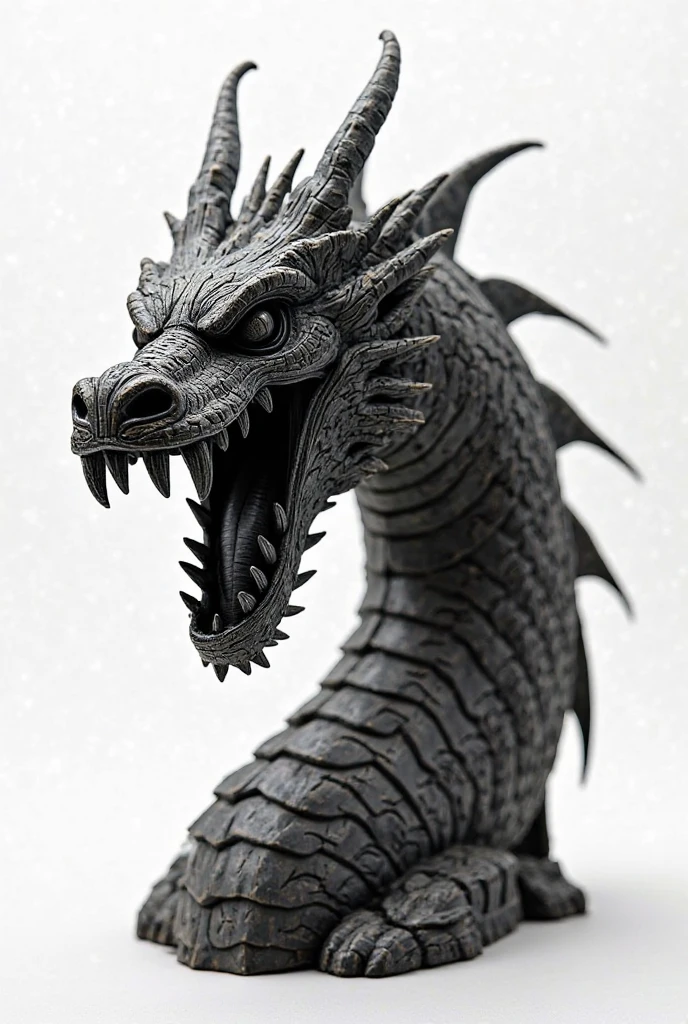 A realistic black big dragon, so realistic that he could exist. Like the G.O.T dragons, with a long neck. His front legs are his wings 