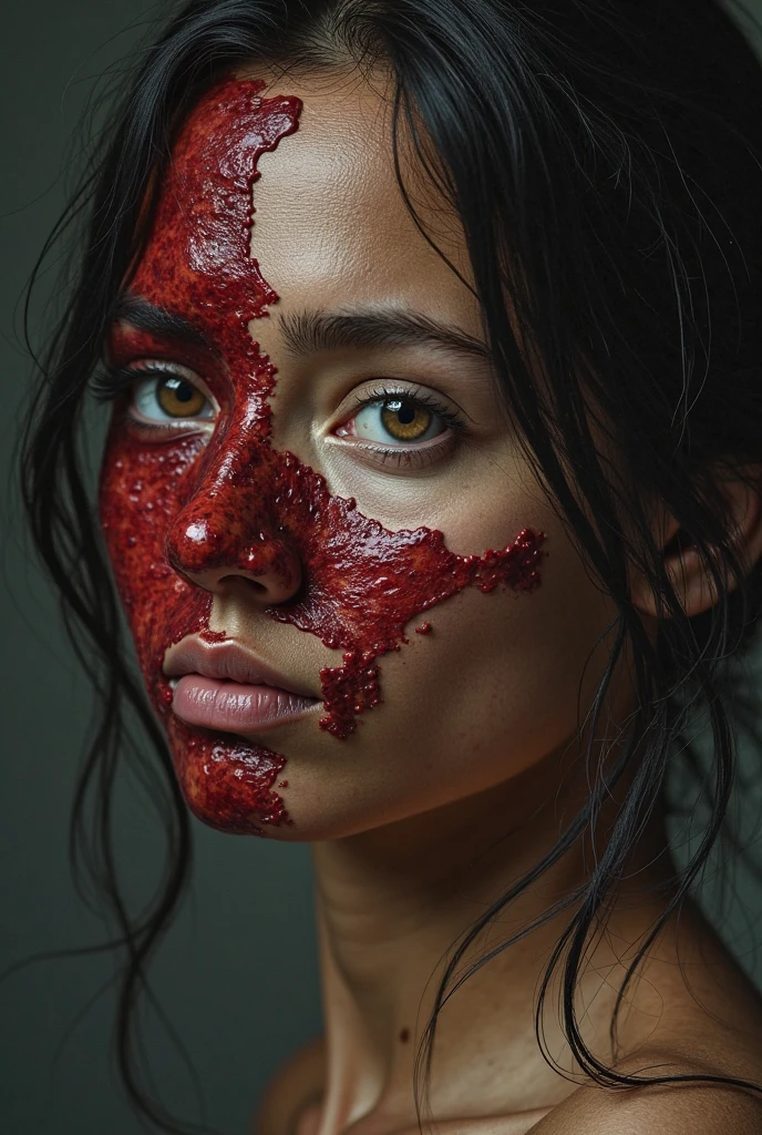 Girl with red skin