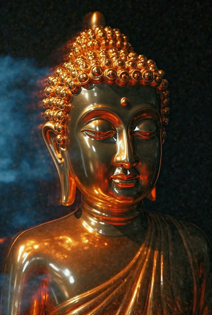 Buddha statue、superior、Buddha、superior半身,shining brightly,The entire screen lights up