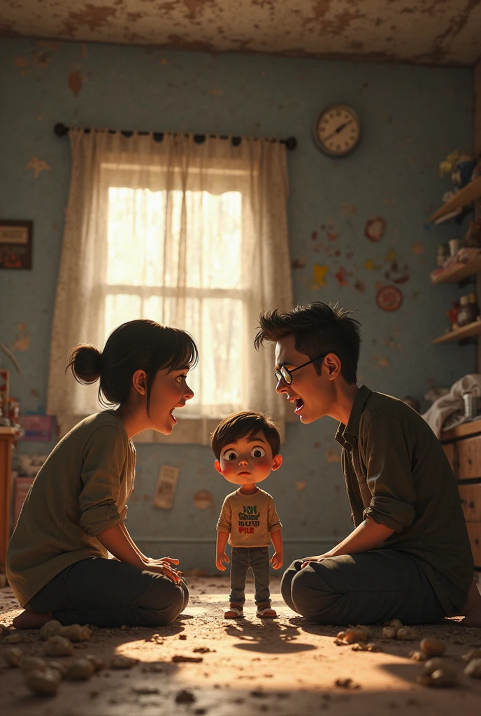 Emotions of Riley from Inside Out 2 helping a girl falling down a well
