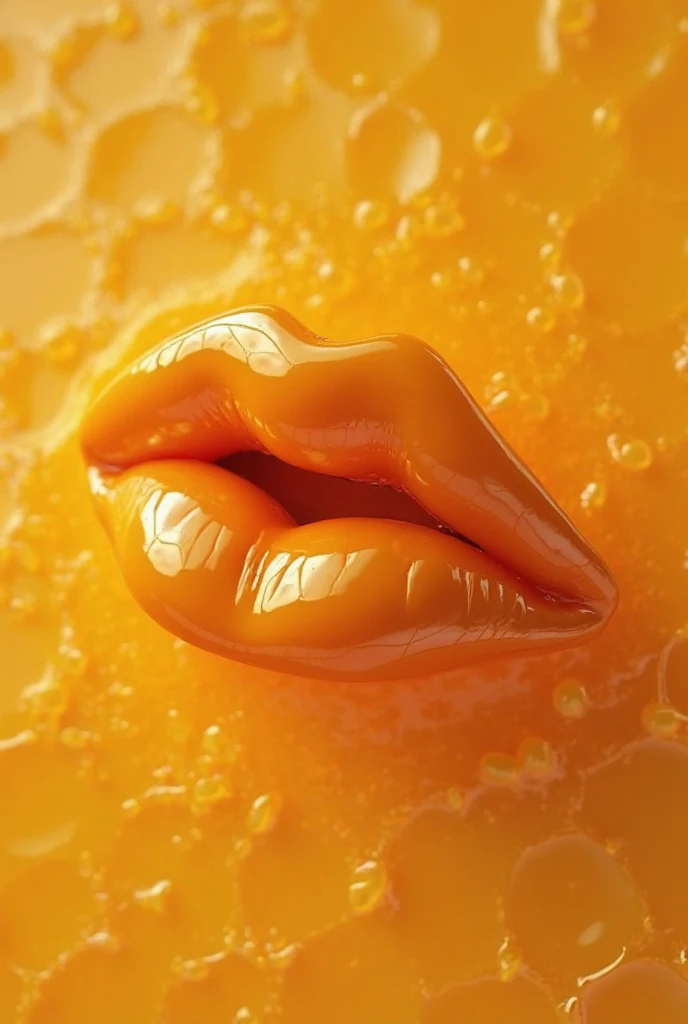 Beautiful Lip only with dropping honey all over the face