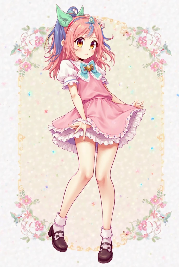 Anime character Sakura airi in hot mini skirt with sexy posses