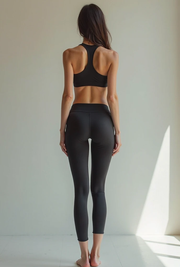 girl on leggins full body standing backwards with bigger ass