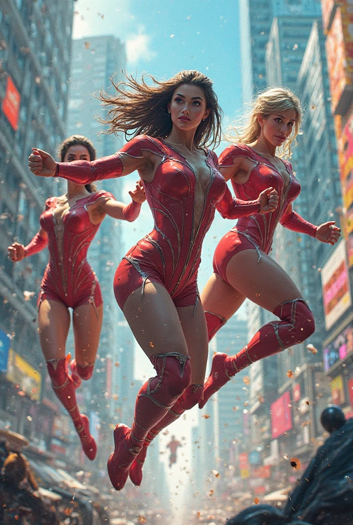 1 women in Flash costumes, defined body, High Definition Camera, 8k image, big-ass((photo by full body, standing, Feet on the ground)), photorrealistic, octane rendering, engine unreal, ultra-realistic