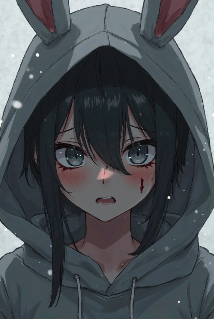 masterpiece, best quality, 1girl, t1kosewad, official art, gawr gura with black bob cut and black eyes

greyscale, manga style, japanese, chi no wadachi, black eyes, eyelashes, street, iced, black hair, schoolbag, smile, crying, tears, tears streaming, blood, blood_from_mouth, bruise, nosebleed, lineart, face against the ground, looking at viewer, blood on face, black coat, black scarf, 35 years old, mature_female:1, tall, fair skinned, bokeh background, streaming, bob cut, light particles, centered, snowing, emotional anime scene, (very aesthetic, best quality, ultra detailed), intricate details, red and blue lights flashing,