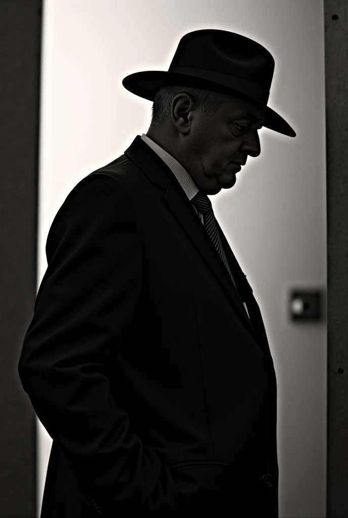 (magnificent black and white photograph:1.3), Alfred Hitchcock, legendary director, (dressed impeccably in a suit:1.2), positioned behind an antique camera, filming a scene on a haunting film set, designed as a concentration camp, powerful and emotive ambiance, actors portraying prisoners, evocative lighting and shadows, barbed wire fences in the background, Hitchcock's serious demeanor, capturing the essence of the moment, timeless elegance, cinematic composition, conveying the weight of history.