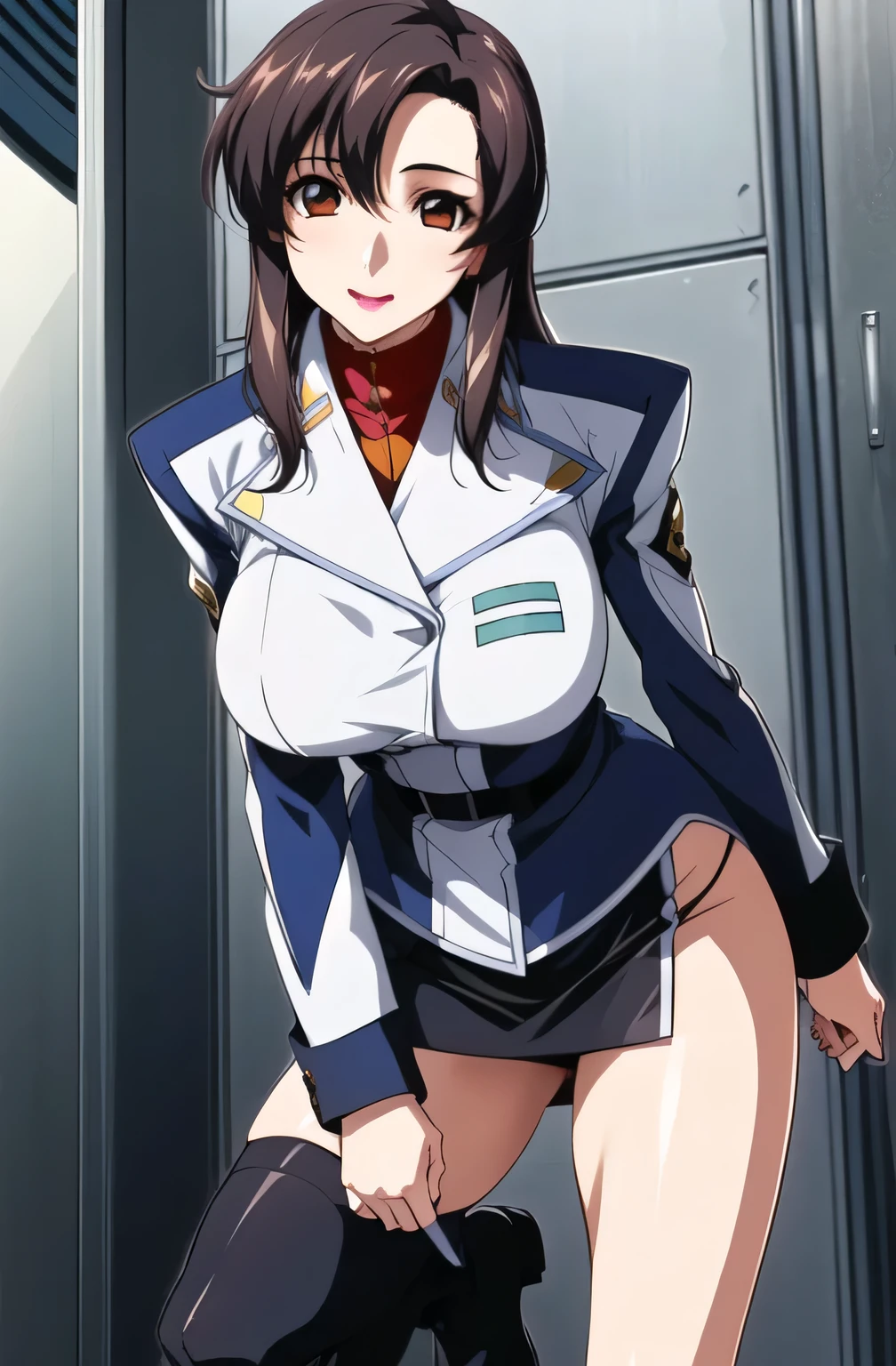 Wear 2 high stockings,garter belt着用,are wet and her skin can be seen through,spread your legs so you can see {x} black panties, I want to see my nipples through my skin when wet,(faceの表情をさらに繊細に描いて下さい),Please draw big breasts even bigger,wear long boots that reach the thigh ,Raped,draw big breasts even bigger breasts,spread your legs so you can see {x} black panties,wet 、I want to see through her skin,,garter belt, 2-high stockings , faceの表情をさらに繊細に描いて下さい,40歳大人のcolor気のある女性,, 足を広げると青colorパンティが見える, , office lady uniform,スカートの丈をさらに短く描いて下さいfaceの表情をもっと繊細に描いて下さい,The skin on the jacket is hidden by the uniform,That's enough for me,faceに表情をさらに繊細に描いて下さい, simple background , Please draw big breasts even bigger breasts,巨乳でも ウエスト military uniform, military, jacket, blue and white uniform ,draw a shorter micro skirt, my whole body,
前hair,茶color_hair, length_hair,red eye,lipstick,Compensate,
1 Girl, 40歳大人のcolor気のある女性,, young woman ,beautiful Finger,beautiful length legs,beautiful body,beautiful Nose,beautiful character design, perfect eye, perfect face,expressive eye, perfect balance ,
,(Focus on her face), I closed my mouth , (innocent_big_eye:1.0),light_笑face,
OFFICIAL ART, very detailed CG 、 uniform 8k wallpaper , Full light,colorful, bright _Front _face_lighting, white skin,
(masterpiece:1.0),(Highest_quality:1.0), ,4K, very detailed ,
カメラのlengthを描いてください, 8k, High image quality, High image quality, absurd:1.2, Kodak Portra 400 Standing , Film Grain , model figures around students、model figures around studentss around students 、model figures around studentss around studentsで、I'm sleeping with my legs wide open on a private beach with a model figures around students , Bokeh:1.2, lens flare , ( vibrant_color:1.2), プロの カメラのlengthを描いてください ,
(beautiful,huge_men's white needs:1.4), (beautiful_face:1.5),(Narrow