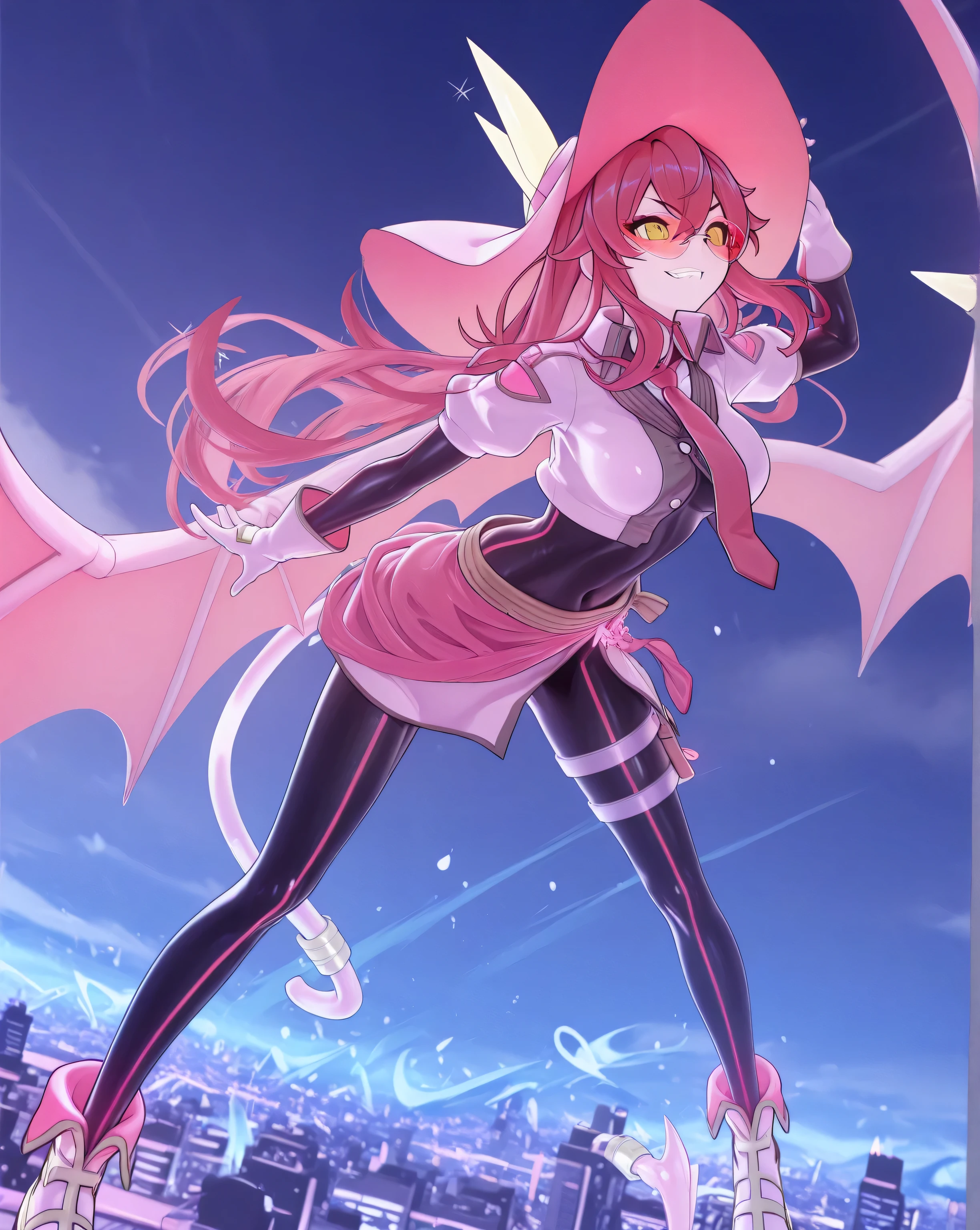 3dmm,Masterpiece,best quality, evil twin ki sikil:1.0, evil twin ki sikil outfit:1.0, anime 3D art style, silky clothes, bright colors,highly detailed,expressive facial features,dynamic pose,4k resolution,Arnold rendering masterpiece, very detailed picture,