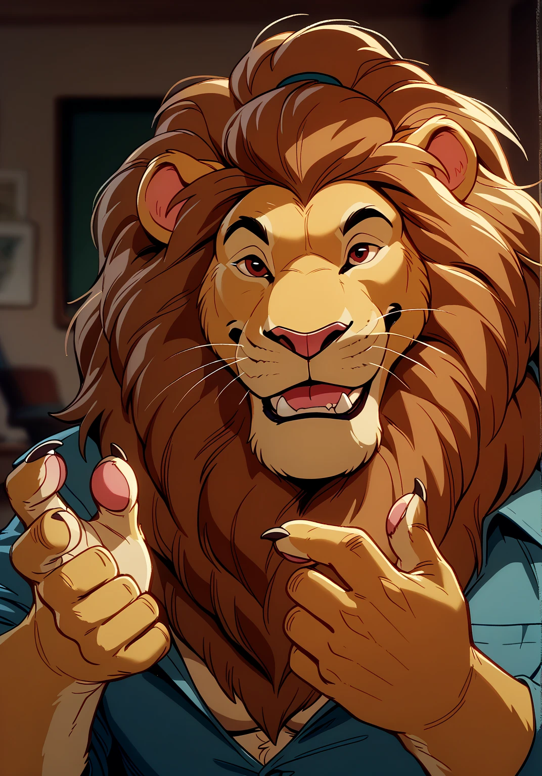 Solo, Alone. Cornelius former furry anthropomorphic lion man sequence transformation into a musclebound wererat!  College office background, Cornelius bites cheese that starts the sequence, transforming his ears and tail first.  Next his body changes and grows until he bursts out of his clothes.  Final panel, Cornelius is a full grown wererat, nude, and horny, and feral, and ready for fun.  Best Quality, high quality, Ultra high resolution,fine eyes, Exquisite Face ,mouse,5 Fingers,((best quality)), ((masterpiece)), (detailed), perfect face ((Cornelius is a middle-aged medium anthro muscular brown and tawny lion with a ponytail, feline, male, lion, furry, does not have a lion's mane, big lion man, male, stud, perfect lion face, brown eyes, perfect hands, 5 fingers, no defects, smile.))