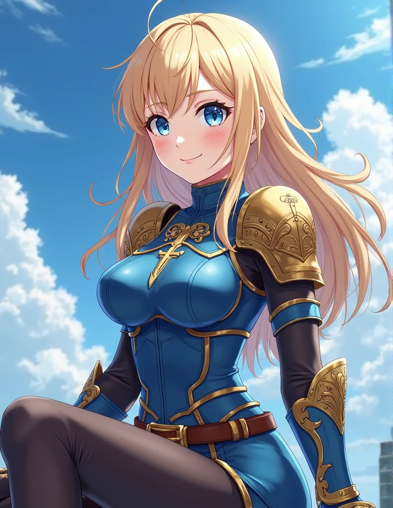 best quality, official art, masterpiece, textile shading, HDR, very detailed, colorful, best details, fantasy, battle suit,1 female, 25 years old, best quality, official art, masterpiece, textile shading, HDR, very detailed, colorful, best details, fantasy, battle suit,1 female, 25 years old, standing on stairs,A castle town with an old castle view, sunny,choppy hair, big breast, skinny,Surrounded by a large crowd:1.9、Confetti flutters、Blessed、Being welcomed:1.5、cameltoe:1.3, looking back, ground level shot:1.9, Five fingers