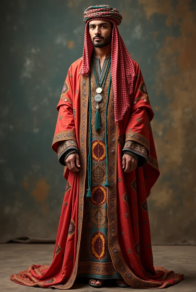 Arab man in Moroccan Amazigh dress standing full body