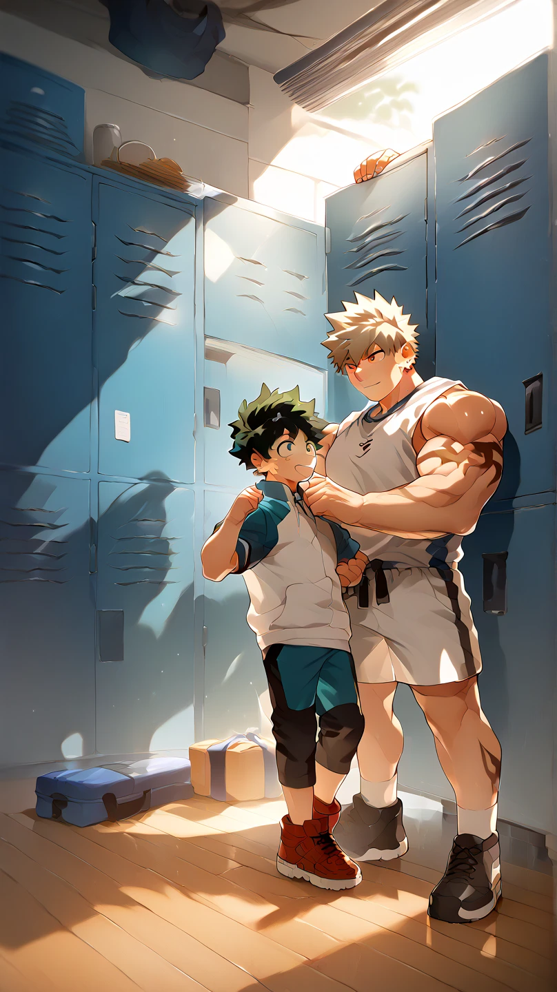 Danny Phantom, ghost, hypnosis, jock, conversion, locker room hallway, hyper muscles, jockstrap, bro, meathead, hypnotized, brainwashed, brainwashing, big dumb jock, football.  Glowing eyes. Hyper  bulge. Massive bulging . Big . Big biceps. Big triceps. Big traps. Broad shoulders. Big meaty pecs. Big thighs. Thick glutes. Hyper muscles. Football team assimilation. Deep dull voice. glazed expression. dumber and dumber. Open mouth. Clothes turning into a football uniform. Danny Fenton turning into Dash Baxter. Black hair turning blonde. Twinning. Both are sneering. Dash whispering in Danny's ear. Danny obeying Dash as Dash says, "Don't worry, Fenton. You'll like being me. Now shove that nerd into the locker. You know you want to...." Danny says "Dash, I won't beat an innocent person up.... I'LL JUST GIVE THE NERD A WEDGIE INSTEAD." 