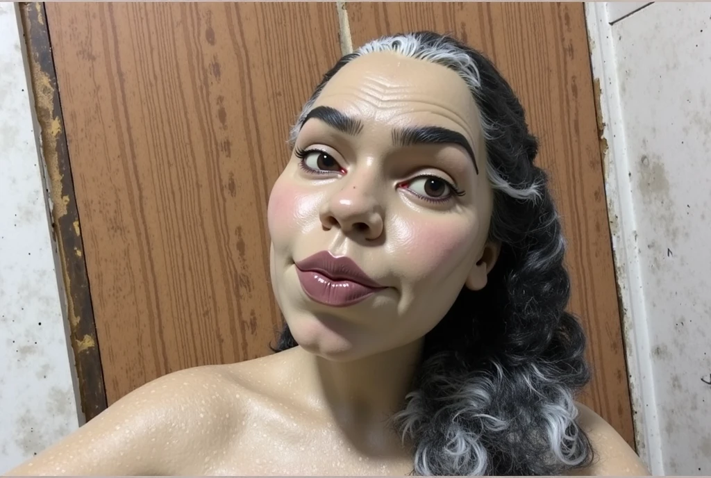 a furry reptilian woman, smooth dark pink skin, long white hair in a ponytail, dark pink skin, reptilian snout, slightly chubby, extremely large breasts, (best quality,4k,8k,highres,masterpiece:1.2),ultra-detailed,(realistic,photorealistic,photo-realistic:1.37),vibrant colors,cinematic lighting,fantasy,digital painting,hyper detailed,extremely intricate details