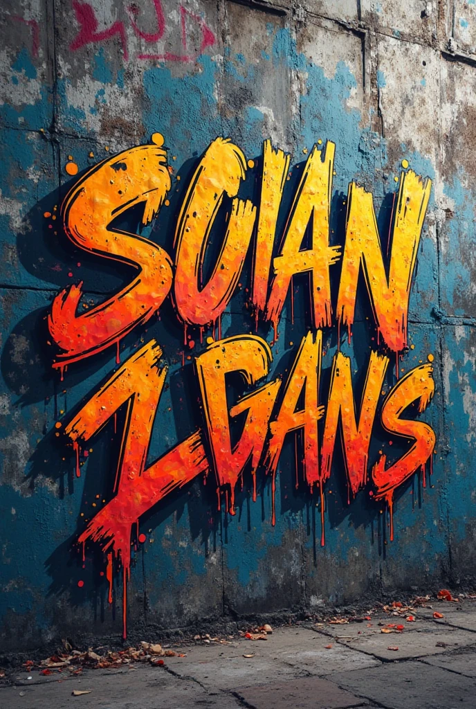 Graffiti art spelling the word "PELANCONGAN"
