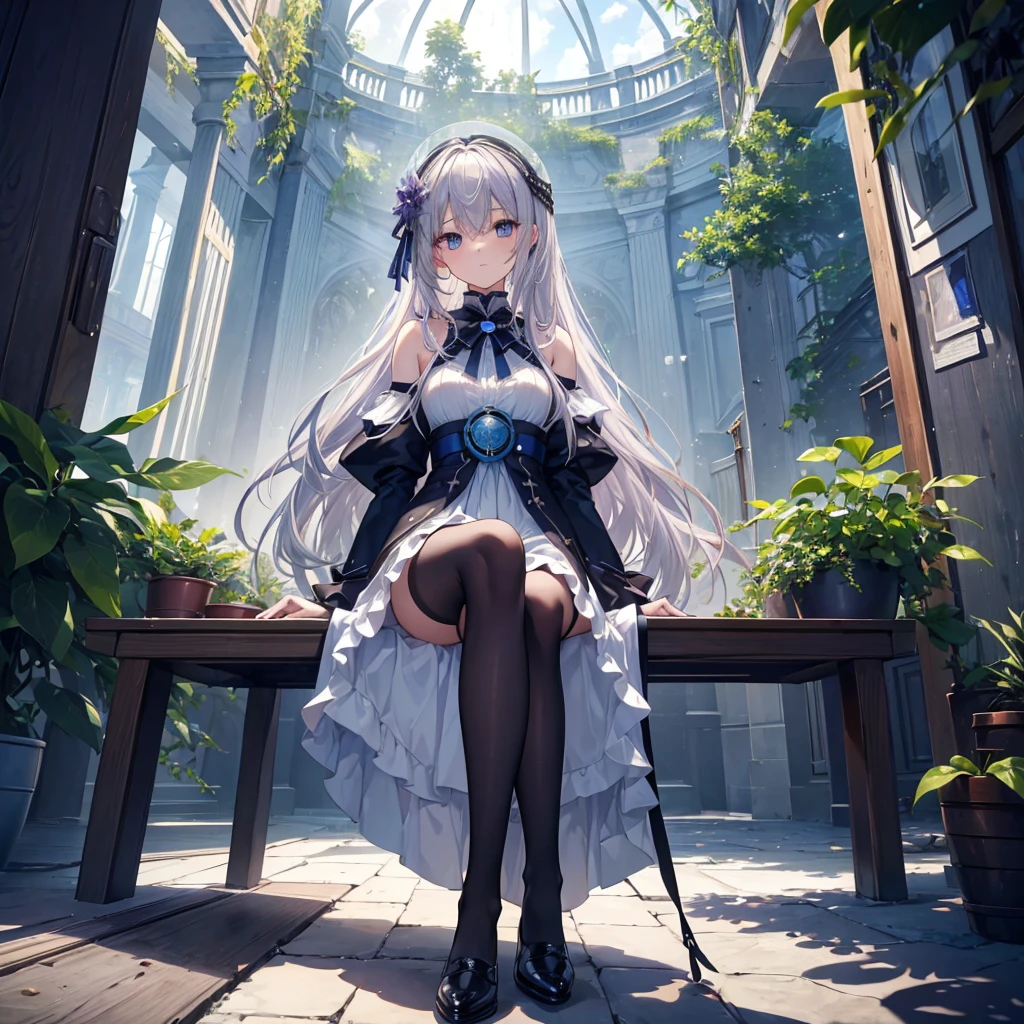 (((((full body))))), (((((wheelchair))))), (((((fair skin))))), ((((small breasts)))), ((((2 legs)))), ((((wearing very long purple frilled dress)))), (((white socks))), (((slim body))), (((sitting straight))), masterpiece, best quality, anime, anatomically accurate, detailed face, pretty face, extremely detailed face, ((((1girl)))), (((long hair))), (((slim legs))), wavy hair, silver hair, green eyes, big and expressive eyes, mesmerizing hair, slender hips, (Perfect hands and fingers very well detailed), full body photo, in the sunny garden, reading a book, 14 years old, reflection in the eye, anime, Anime Style, cinematic lighting, ray tracing, panorama, Sony FE, high definition, artwork, Anatomically Correct, Textuvermelho Skin, super detail, high quality, high resolution, high definition