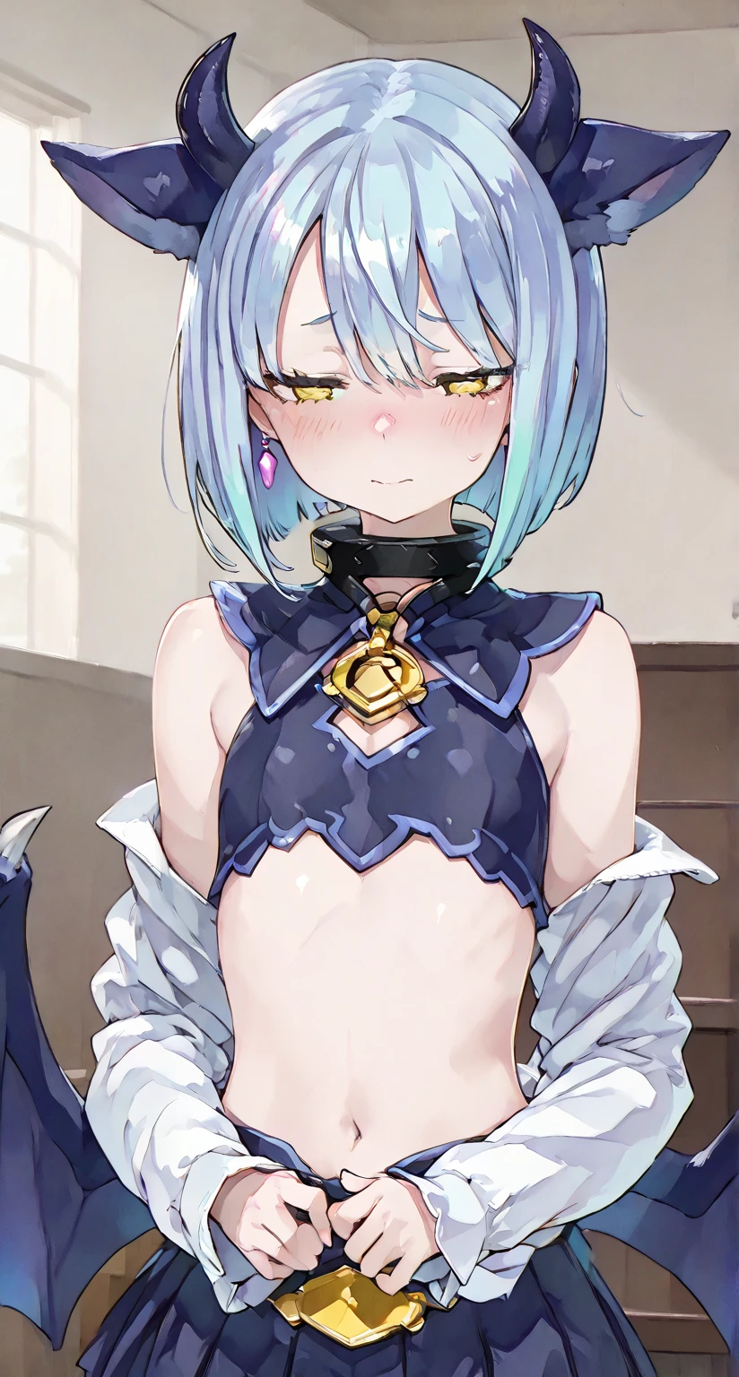 8k,highest quality,masterpiece, highest quality, High resolution, side ponytail, hoshimachi suisei, small breasts, skinny, nipple torture ,nipple clamps , breast_crimper,back_arm_shibari,breast_crimper , irritated face, heavy breathing, nude,naked,
