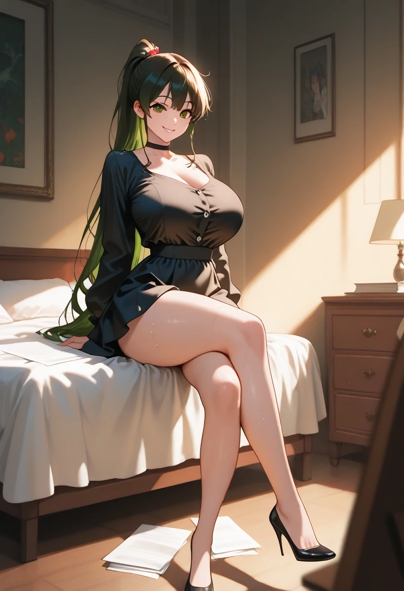 ((Finest quality)),(超A high resolution),(ultra-detailliert),(Meticulous portrayal),((Best Anime)),(Finest works of art),sharpnes,Clair, (Woman in a camisole),on the beds,interiors