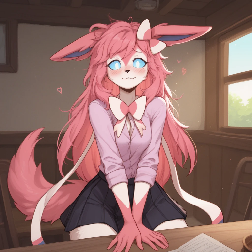 furry,female,naked,,exhibitionism,happy face,masturbation,pink fur,bunny