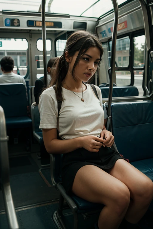 Pessoas dentro de um onibus