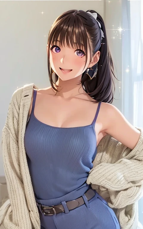 (((Masterpiece))),(((Super Detail))),(((in 8K))),(((best composition))),(((Rim lighting,Fireglow effect,deep shadow))),solo),Beautiful fingers,Detailed finger features,(Detailed hair features:1.7),(Dynamic and sexy bending pose:1.3),detailed facial features,detailed clothes features, (perky chest:1.1), (pointed chest:1.3), delicate beautiful face, Bright blue eyes, cute eyes, sparkling eyes, Big eyes, beautiful detailed eyes,double bun with glittering hair ornament:0.6,(super detailed glossy skin:1.3),slender body,goddess smile,((with sparkling eyes and a contagious smile)),beautiful posture,have a cup of coffee,black hair, red eyes, dress, bare shoulders, jewelry, collarbone, sidelocks, hairband, earrings, indoors, off shoulder, sweater, arms behind back, plant, short hair with long locks, white hairband, off-shoulder dress, sweater dress, off-shoulder sweater, red sweater, big side hair, very long side hair,(super delicate floral pattern:1.2),seductive cleavage:1.3,beautiful glossy legs,shiny red high heels,lifting dishes with cakesd,french restaurant,hustle and bustle,rising steam,(((depth of fields)))
