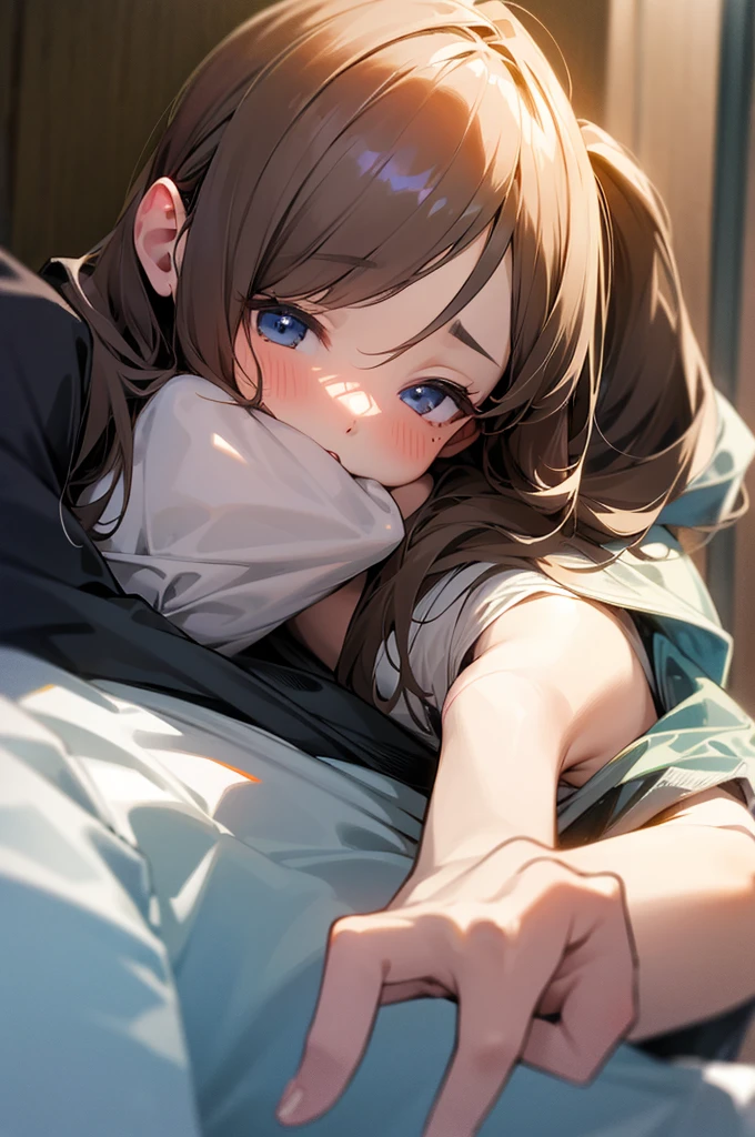 ((masterpiece)), ((Best Quality)), (Ultra-detailed), Anime style, Cute , 1girl in, Solo, 8k, lying on the bed , no pant, no bra