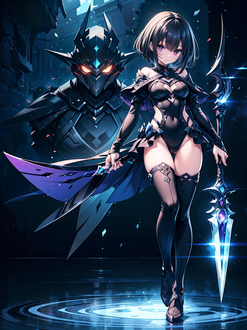 Uehara Rin. taimanin. mind control. pink glow eye. ahegao. dark costume.