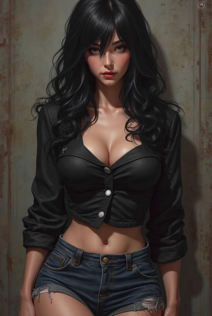 (masterpiece:1.2, Highest quality), (Realistic, photoRealistic:1.4), Beautiful illustrations, (Natural Side Lighting, Cinema Lighting),
Looking at the audience, Upper Body, (Front view), 1 Girl, Perfect Face, Cute symmetrical face, Shiny skin, Baby Face, Long eyelashes, (Large Breasts), (Wide Hips:1.5),Shortcuts,
Beautiful Hair, Beautiful Face, Fine and beautiful eyes, Beautiful body, Beautiful breasts, Beautiful thighs, Beautiful legs, Beautiful fingers,
(Beautiful views),(Cute Smile:1.3, Upward glance), One girl, alone, ring,(pierce:1.5),(Punk Style:1.5),(Black Lips:1.7),(((Infinite Witch)))