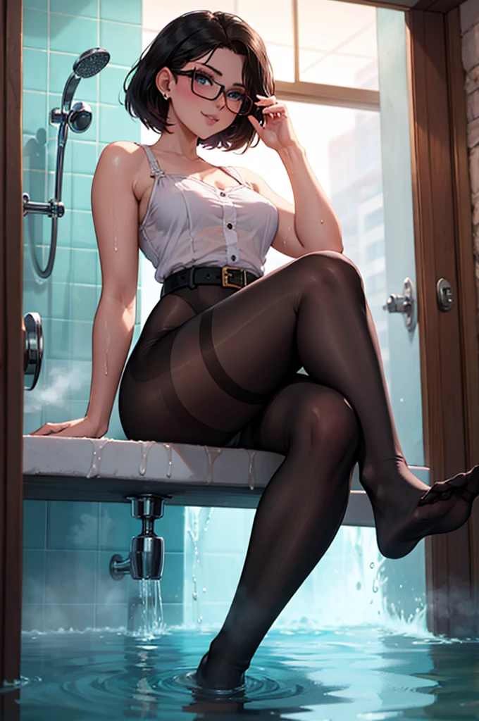 ((1 girl, Solitary, Morimoto麗奈, Morimoto_Queen, (blue eyes, OK, 高OK), Lipstick, Jade earrings, muscular, healthy)), sensual gesture, Fair, Well-proportioned body, healthy)), ((Solitary, (1 woman, pink Lipstick), Very detailed, ambient soft Light, 4K, Perfect eyes, perfect face, perfect Light, a 1 girl)), severe, ((on the bed, (pajamas套装,pajamas,), dress, (beige dress, Short mini skirt), sock,(Light脚), Light脚丫, thigh-sock, 大腿和蕾丝dress子, barefoot, sexy look, dress, sexy clothes, In the bathroom,bathroom,take a shower,Sex toys in hand,Sitting on the toilet上厕所, Toilet,Sitting on the toilet,There are neon Lights, (Pantyhose), , night, Light)),Sitting on the toilet,Sitting,messy,messy头发,Sweating,Damaged clothing,Torn clothes,Messy,dilapidated,Pierced clothes,tattered,destroy,tear,Rip off,Damaged clothes,liquid,water,汗water,Soaked,Wet,Hand blocking,visible,Thin waist and thick hips,Spread your legs、Sitting on the toilet,Spread your legs,