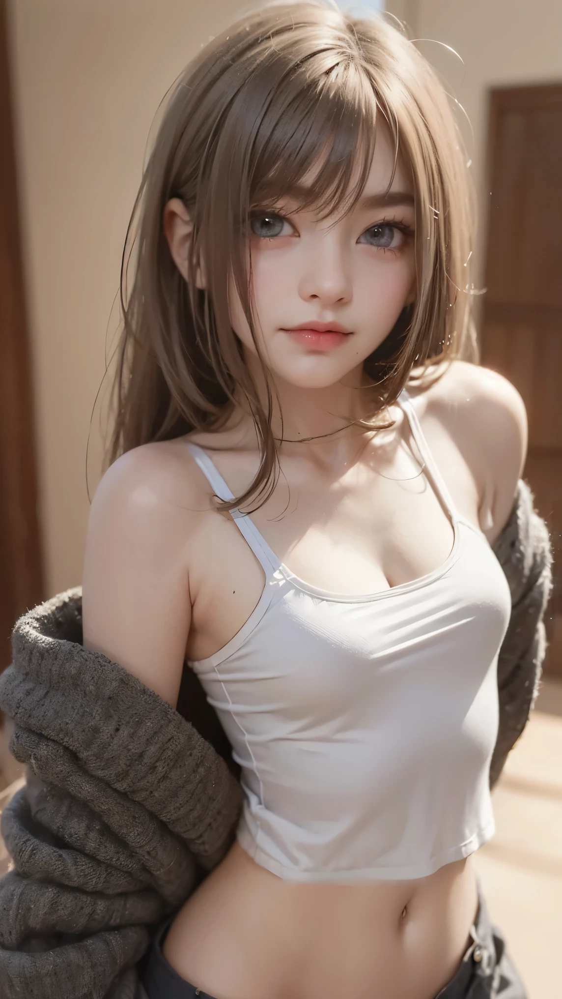a young girl with short yellow hair, dryer cat ears , wearing a scarf around his neck, sexy, hot, full of sweat, taking a selfie, photorealistic, 8k, HDR, ultra-detailed, highly detailed face, extremely detailed eyes and lips, beautiful detailed eyes, beautiful detailed lips, longeyelashes, sharp focus, vivid colors, studio lighting, physically-based rendering, portrait