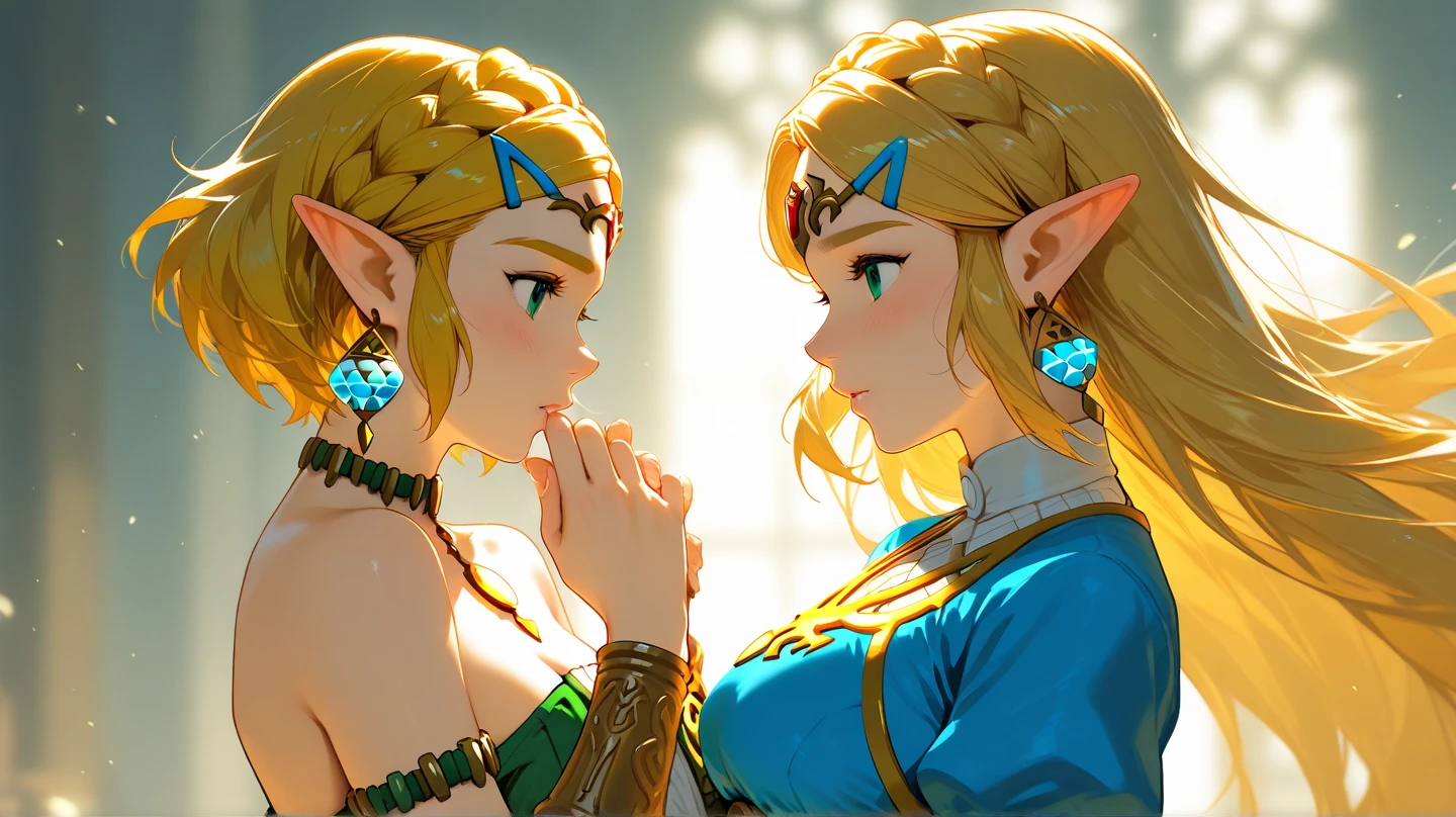 1girl,Detailed_Background,exteriors,short detailed hair,Princess_Zelda,magatama_necklace,Earrings,Tears,The_Legend_af_Zelda,No shoulder strap,necklace,dress,jewelry,circle of the crone,The_Legend_af_Zelda:_Tears_af_The_kingdom,crown_Braid,looking back at the viewer,A high resolution,spiky_hor ears,Golden hair,hand_On_has cleavage_chest,Braid,1girll,pendant,The upper part of the body_Body,magatama,Green eyes,No shoulder strap_dress,Solo,side locks,
sfv,high qulity,(Masterpiece:1,2),Best quality,Masterpiece,A high resolution,Original,extremelydetailedwallpaper,Perfect lighting,(Extremely detailed CG:1.2),