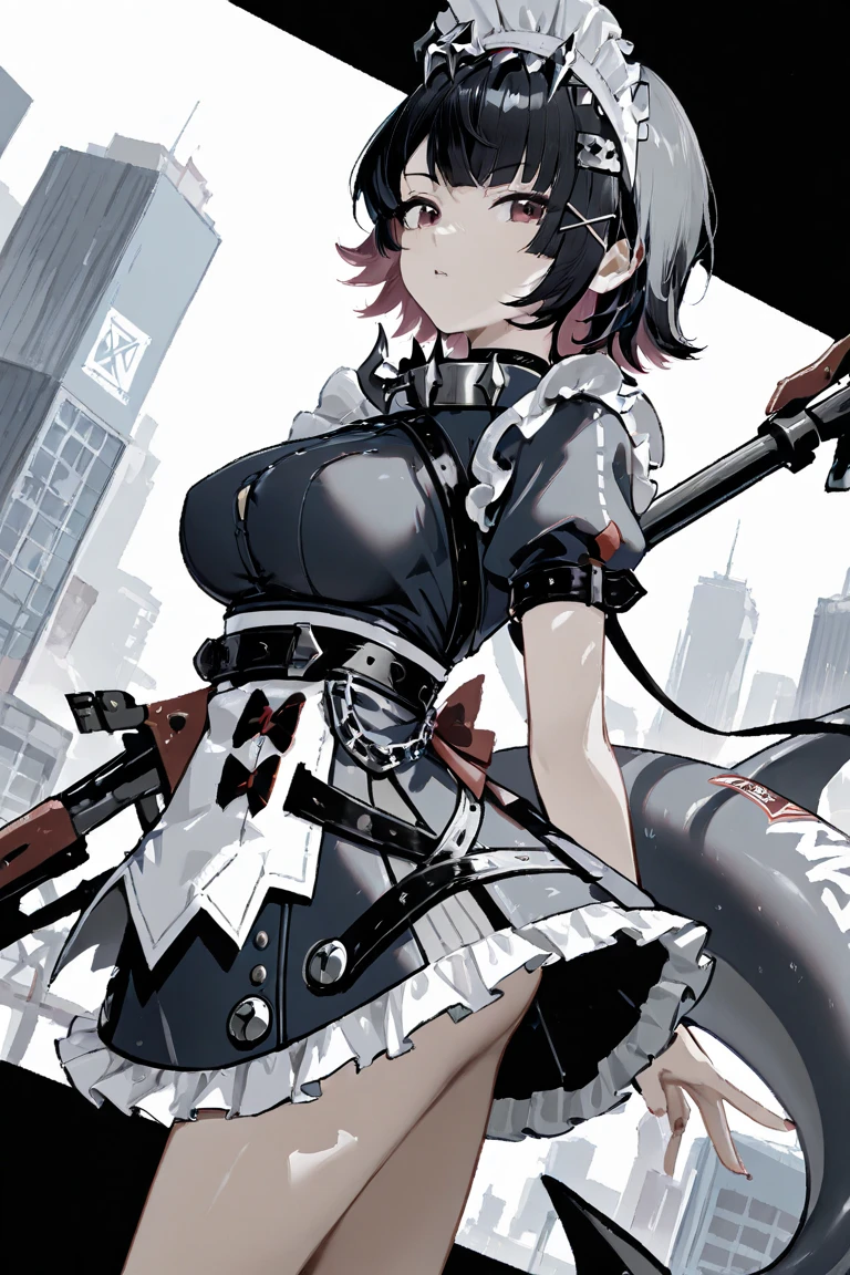 (1girl:1.2)、wing、(独奏:1.2)、Color Patch、Different colors on the left and right、contrast、未来的なwing、機械のwing、wing、sf、eye shadow、Single Mechanical Arm、gloves、Mecha Girl、Cowboy Shot、左black右白、black、Money、Silk stockings、hkstyle、Epic cinema style、Great quality
