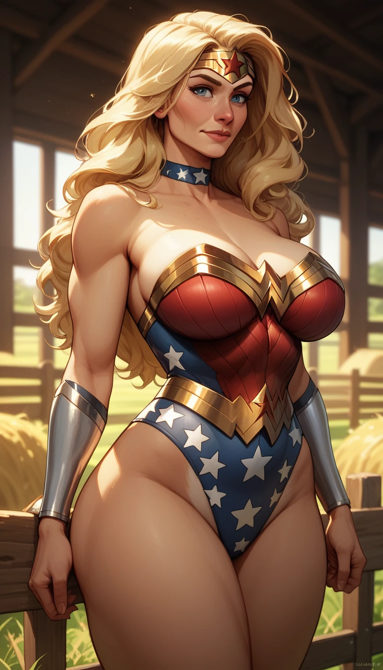 score_9, score_8_superior, score_7_superior, score_6_superior, score_5_superior, score_4_superior, Break 1 Girl, ((Muscular body:1)), Complex, Wonder Woman Costume, (eyeliner:1.2), View your viewers, Bob Hairstyle, blonde, jewelry, Detailed Background,Huge breasts (masterpiece, high quality:1),