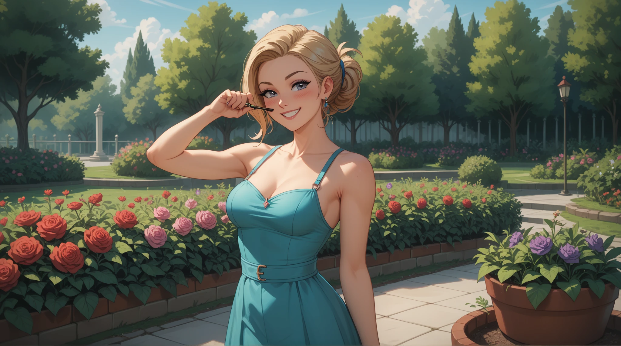 ((Best Quality, 8k, masterpiece: 1.3)), 1 girl, Slim Abs Beauty: 1.3, (Casual hairstyle, big breasts: 1.2), dress: 1.1, Super fine face, delicate eyes, double eyelids, smile, Home
