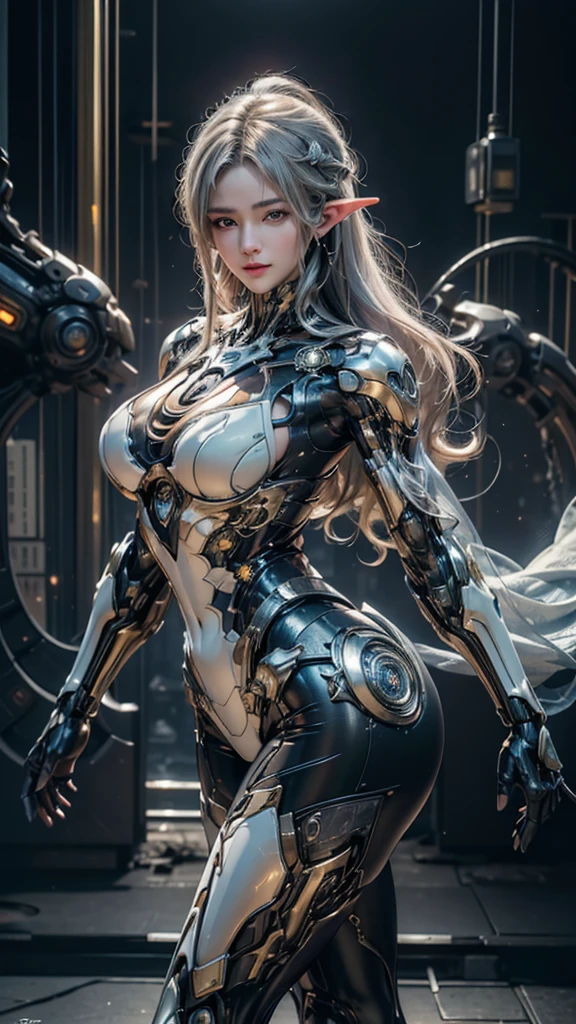 8k, top-quality, (pubic hair beauty)、hight resolution, 逼真, realperson、((masterpiece)), ((top-quality)), (The ultra-detailliert), ((highly contrast)), (a high chroma), (Beautiful gold eyes), ((extremely delicate and beautiful)), (nice hand), ((perfect hand)), (Mechanical cyber city in the background), futuristic cities, 夏天, plein air, Girl on a motorcycle, Medium hair, Beautiful black hair, asymmetrical bangs, beautiful detailed Glass hair, blue eyess, tiny chest, mechanical suit, ((shiny body)), (very shiny body), Clear, jewely、ornament detached、a gorgeous、opulent、magnifica、Illumination scattered throughout the body、Illumination brilliance、Roberto、cyborgs、android、body suit、((huge tit、Chest valley、beauty legs))