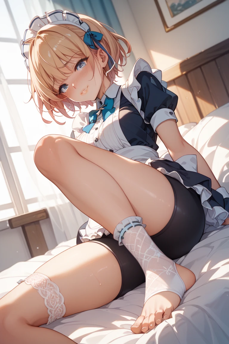 ((((jumpping))) ((Underwear pattern)) Look away and peek masterpiece, One Girl Maid, 独奏, ((Luminous Eyes)), top-quality, Realistic underwear pattern, ultra-detailliert, (extremely delicate and beautiful work), ((masuter piece)), (Best Quality),