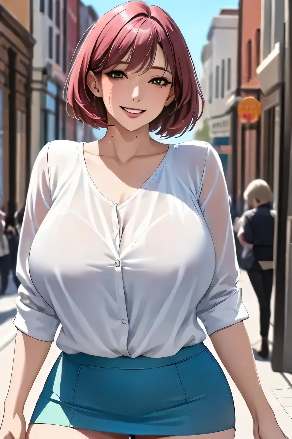 (urushisato:1.0), (this:1.0), smile, young and beautiful woman, highest quality, ultra high resolution, (realistic:1.4), tokyo fashion,
