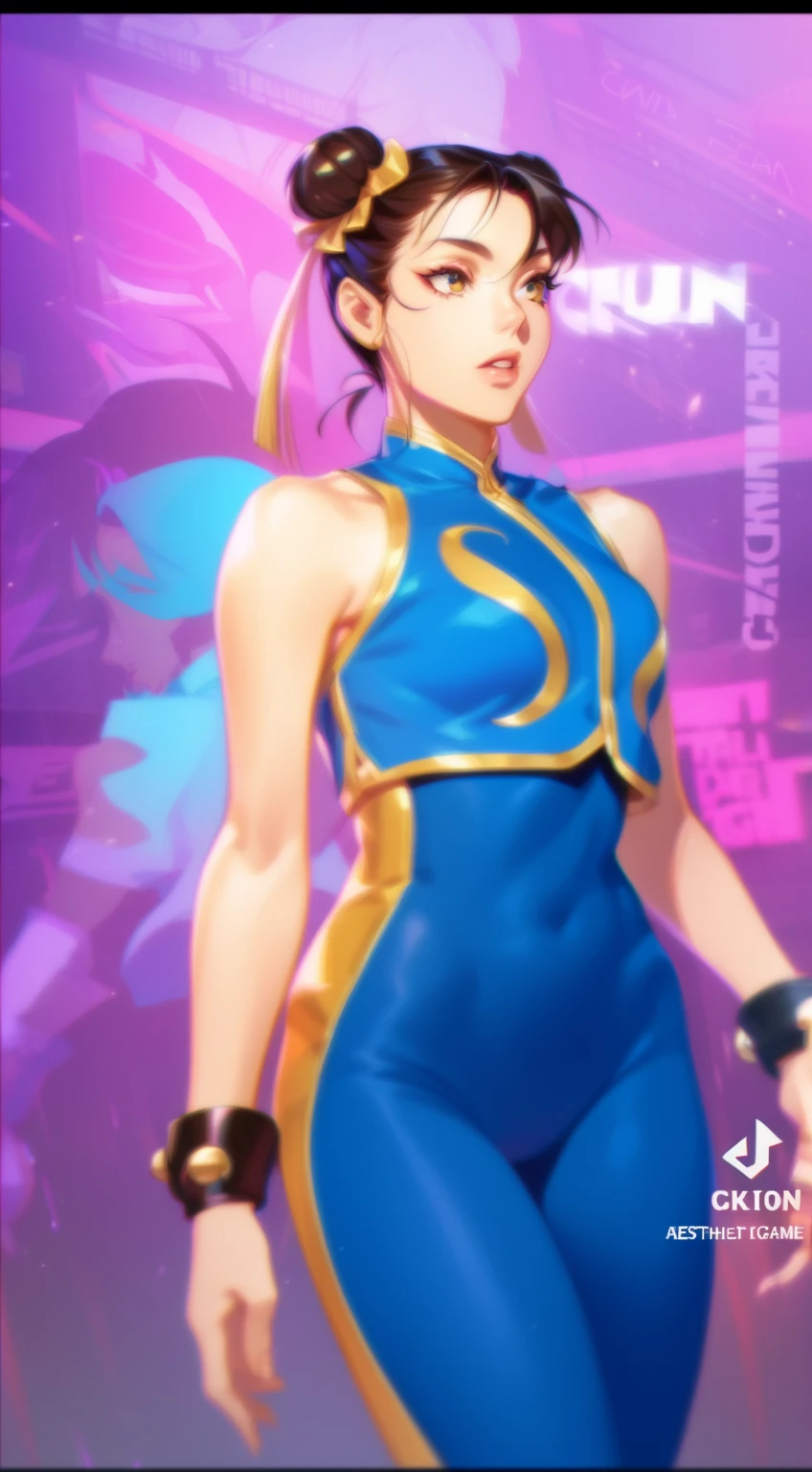 Foto de perfil, de lado, Leona heidern, kof2000, Multiple angles, registration with the police, de corpo inteiro