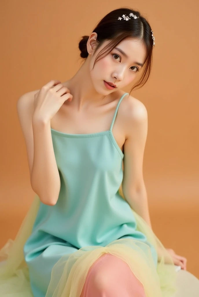 Sheer long T-shirt、femele、No underwear、sodden、Philippines
