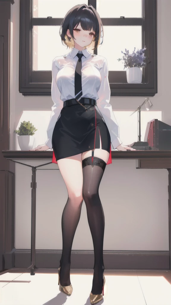 masterpiece, Highest quality, Cute Mature Woman,Small breasts that are just beginning to grow, Scrunchie hair ornament, Twin tails,Large areola,とんがったNipples,plain cotton panties,hoodie,,Patterned knee socks, necklace, skinny , Nipples,((showing off lace panties)),(Nipplesが透けて見える)), :(bustier:1.3), (garter belt:1.3), (panties:1.3), (stockings:1.3),