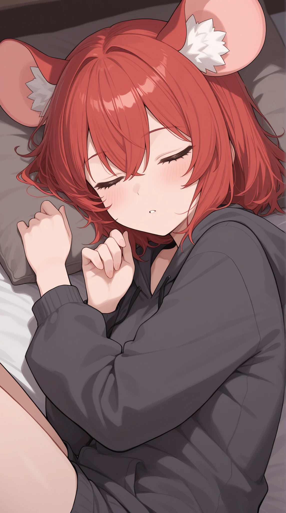 masutepiece, Best Quality, NSFW,1Boy, ,bed, bedroom, ,up looking_で_viewer, SUI_bed, ,POV, Realistic, distressed face,blushed face,Close your eyes,closes mouth,Boy,(The human),fake dog ears,Shota,fullnude,dog collar,Erect,Saliva,Semen,cum shots,