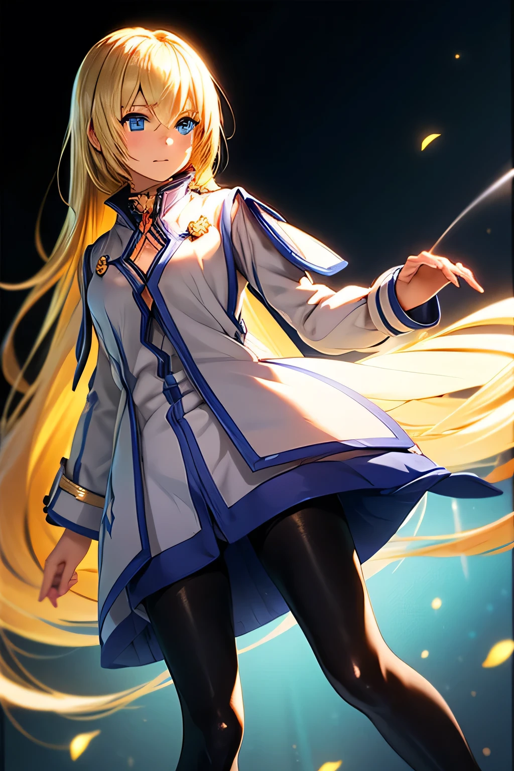 perfect anatomy Top Quality,highest resolution from vagina,(((Clothes with metallic luster Shiny Black Tights shiny blonde hair blue eyes girl))) TALES OF SYMPHONIA Collet Brunel