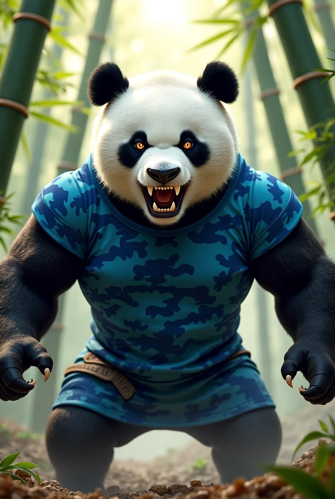 (by personalami, by narse, by honovy, by tojo the thief) verg realista fur in Realistic realistic_fur ( panda gohin_Beastars-gouhin, by Beastars-gouhin, (masterpiece, best quality:1.2), muscular, daddy , daddy panda , 1 Smoke, (T-shirt for yellow,
Blue pants,Brown boots) , Without eyes, eyes dark, Three wound suture for eye, Suture, claws in five of dark , bamboo plant,( by furaffinity) by dieff_(nexus)