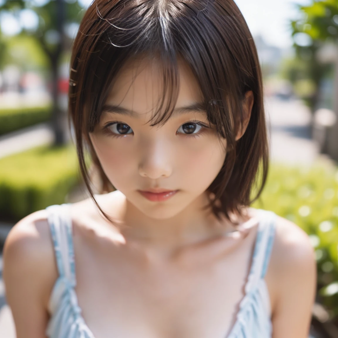 (8k、highest quality、超A high resolution、masterpiece:1.2)、(Photorealistic:1.4)、(Detailed Skin:1.3)、(Bokeh Depth of Field)、Japanese beautiful girl、15-year-old junior high school student、(Ulzzang-6500:1.0)、(Style Keta: 0.8)、1(Details) 、Laughter、(Colorful amusement park)、Stayed、happiness、Lots of balloons、Ferris wheel、Merry-go-round、roller coaster、Elaborate CG 8k wallpapers、Dynamic Angle、Beautiful lighting、Professional Lighting、(Sharp focus)、Completely naked、Full nudity、Very beautiful breasts、Beautiful cherry-colored areola、Erect nipples、Small butt、Shaved