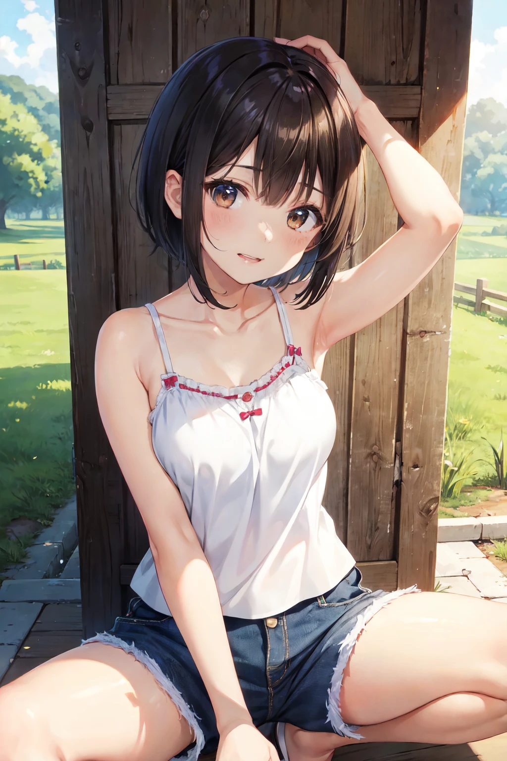 (masterpiece:2.0), (top-quality:2.0), (sitting naked in the sauna:1.5), (extremely small white towel:1.5), (perfect exposed shoulders:1.5), (perfect exposed nape:1.5), (super sexypose:1.5), (blushed face:1.5), (hide crotch with hand:1.5), (hide chest with hand:1.5), (Spilling boobs:1.5), (realistic:1.5), naked, 1 , precise small hands, Embarrassed look, light smile, Look at me and smile, extremely cute girl, innocent face, young face, Clear eyes, Shining eyes, small breast, shoulder is visible, cleavage of the breast is visible, the lower abdomen is visible, The buttocks is visible, The crotch is visible, No pubic hair, dynamic posing, The beautiful skin, ultra-definition, Top resolution, japan high school student, golden hair