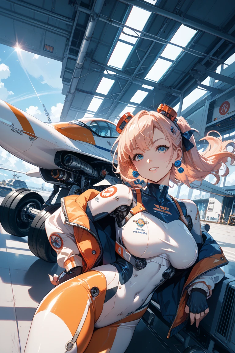 Sexy young girl mecha curly hair busty sports --auto