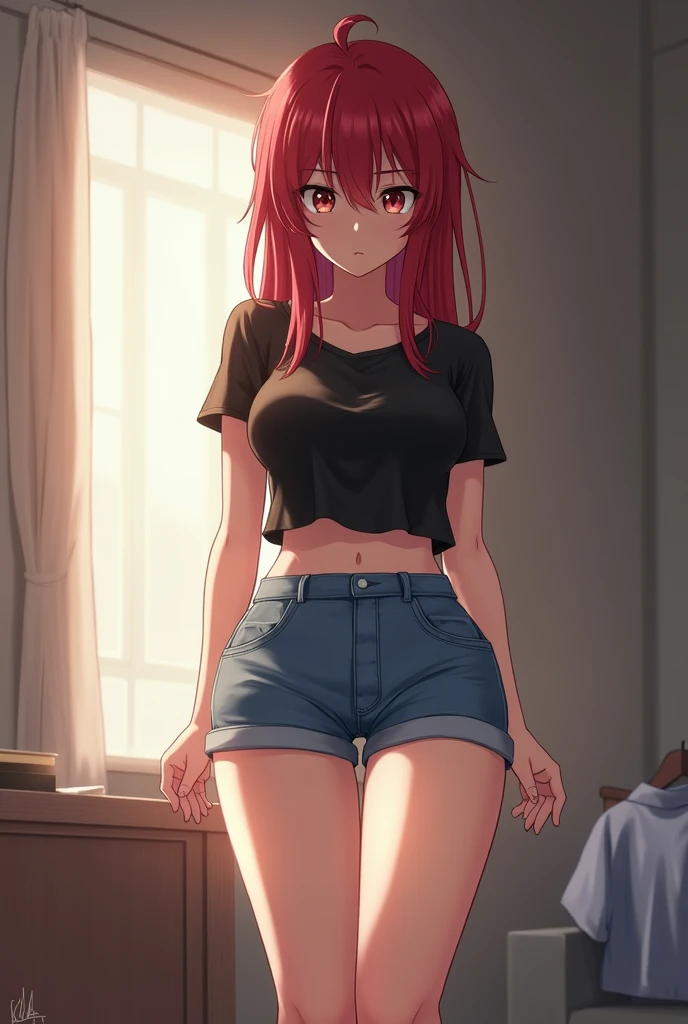 ((Belly-baring T-shirt, half-length jeans)), Posing: Chest pressed together, Under the moonlight ,Girl 1, Character: Full Body, Body:/, (Emphasis on body lines), ((Emphasis on chest)), (Perfect hands), (Perfect anatomy), (Perfect body structure), (2 arms), (2 legs). Quality:/, Masterpiece, Best quality, High resolution, Ultra high resolution, Perfect pixels, 4k, Super detailed. Saturation:/, Studio lighting, Sharp focus, Bright colors, Portrait, Warm colors, Soft lighting.