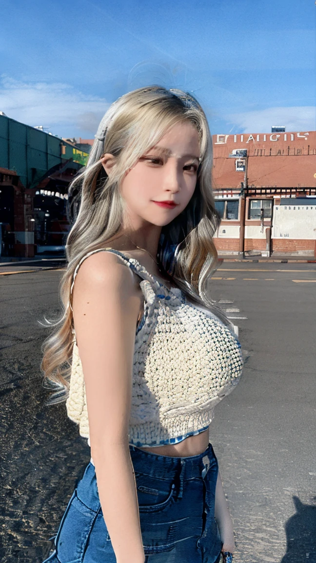 NSFW, 8K,ultra high definition,(masterpiece:1.2, best quality), (magazine cover), (많은 텍스트가 포함된 다채로운 magazine cover),fascinating, elegant, Trend, trend, radiant, head turner, dazzling, elaborate, very cool, dramatic, brave, ((swedish model)), ((((white hair)))), It shows off her enhanced look perfectly... She has perfect makeup, ((((saggy big breasts,gbig breasts))))), 그리고 is striking a sexy, erotic pose), Her body is perfectly toned, sunny beach background, (very detailed:1.2)((((100%all nude,Lots of pubic hair)))),((red lipstick)),Blue Eyes,(Very long hair),((((Lots of gaps between the crotches)))),