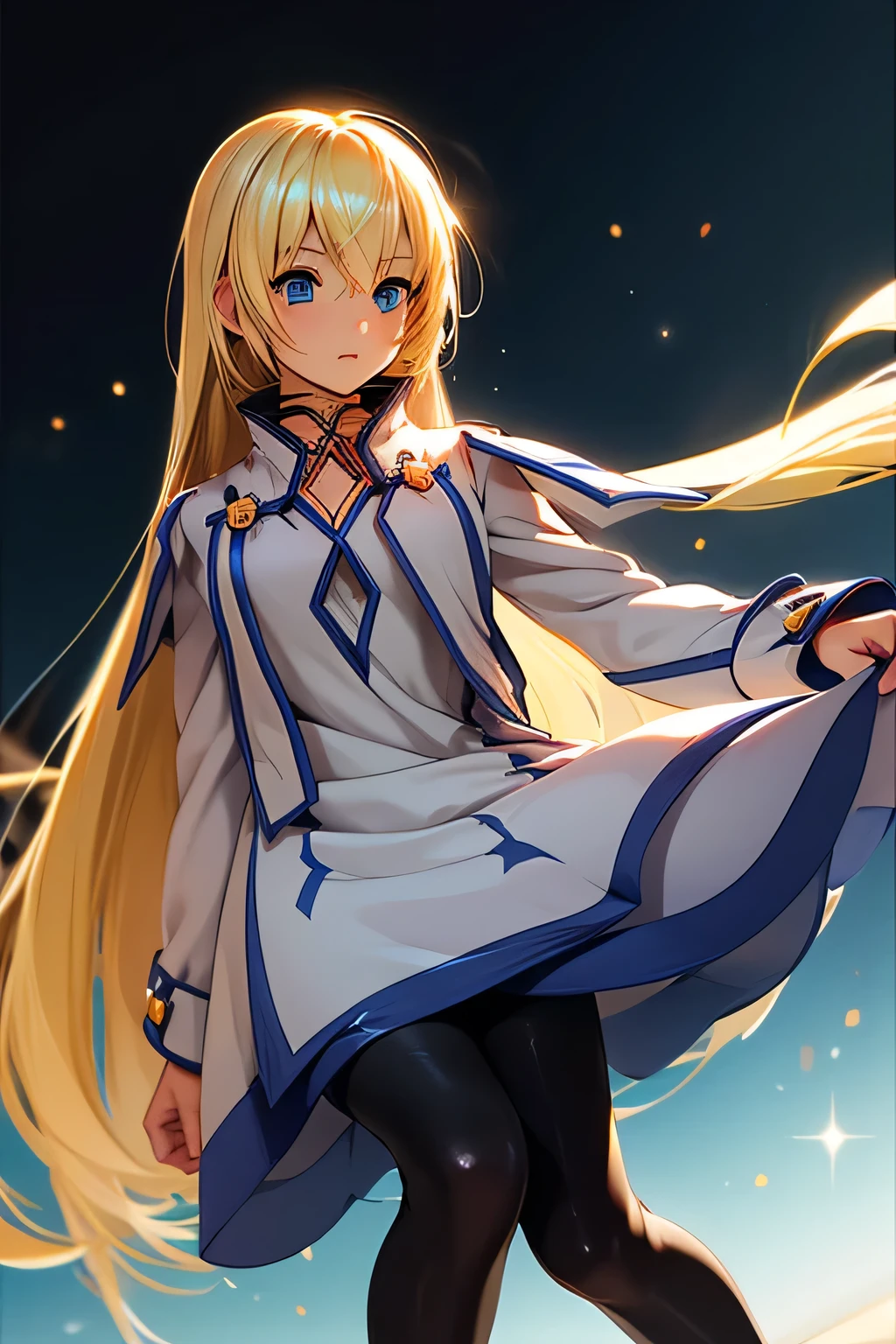 perfect anatomy Top Quality,highest resolution from vagina,(((Dress with metallic luster Shiny Black Tights shiny blonde hair blue eyes girl))) TALES OF SYMPHONIA Collet Brunel